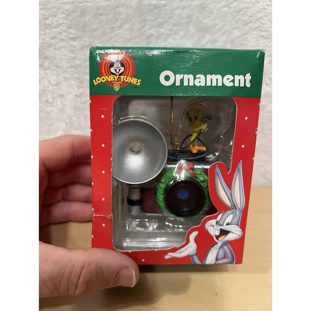 1996 Kmart Matrix Looney Tunes Tweety Photographer Christmas Ornament NIB